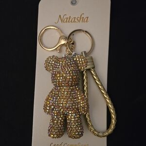 Natasha Couture Gold Bear Key Holder